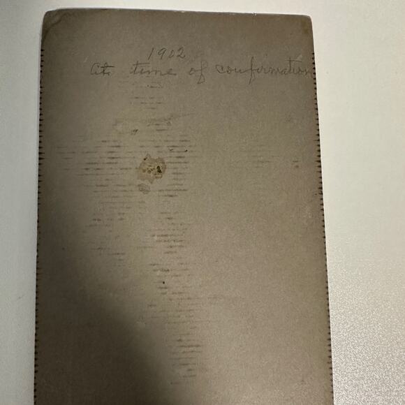 Antique CDV Cabinet Photo Sepia Confirmation 1902 - Picture 4 of 5